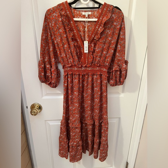 Max Studio BOHO Midi Dress NWT Size Small - Picture 1 of 8